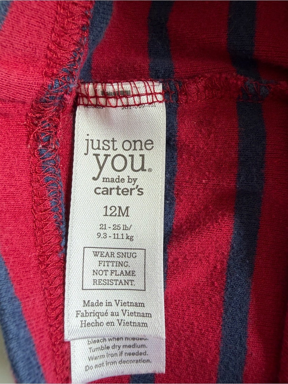 Bundle of Baby Boy Pajama Sets Size 12 Months Carter’s Football Red Blue Stripes - Picture 7 of 16